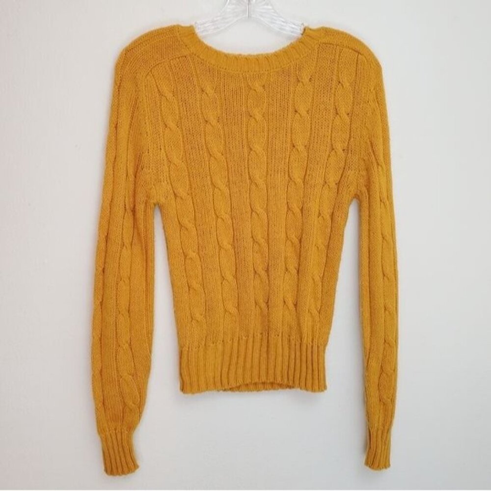 Vintage Collections cable knit sweater goldenrod colored acrylic